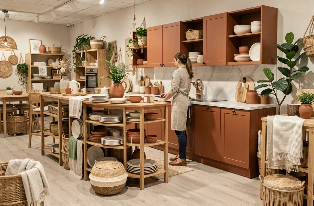 Boutique Négod'intérieur associant cuisine et décoration dans un espace lifestyle chaleureux